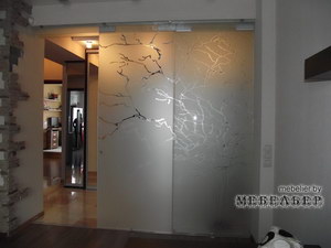 Перегородка из стекла | 2 части закрыты