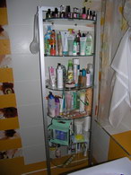 Полка в ванной (стекло-алюминий)